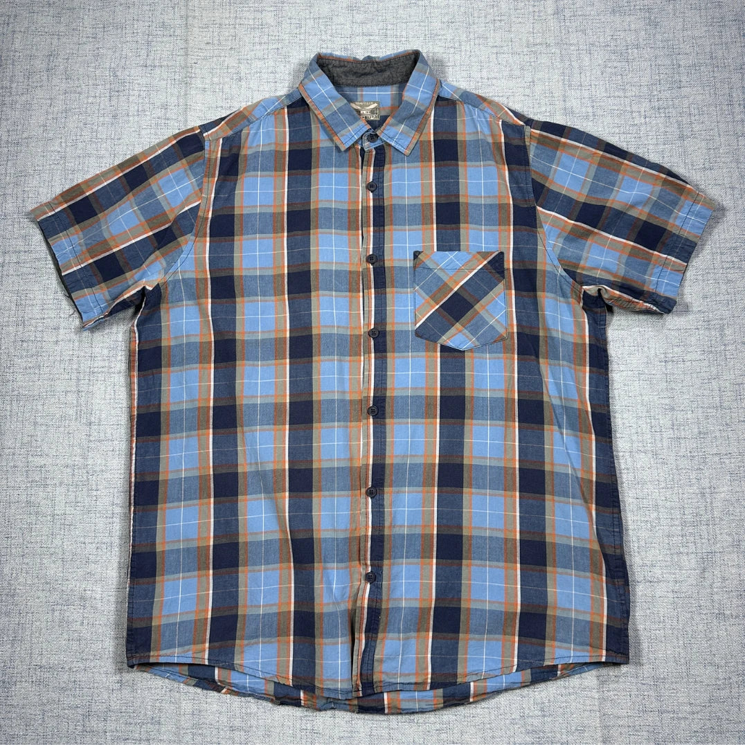 Watson's Traveller® Blue Plaid Short Sleeve Shirt (L)