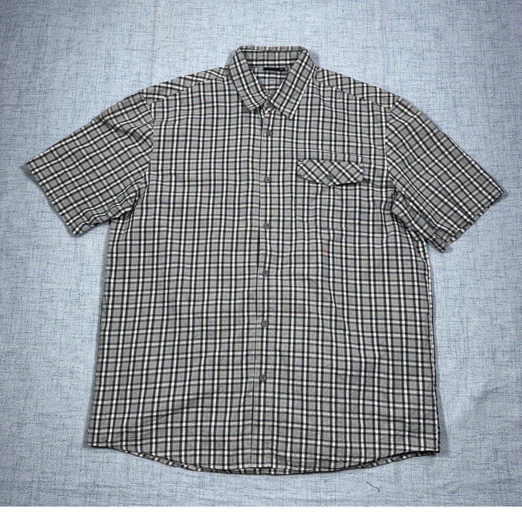 Crane® Grey Check Short Sleeve Shirt (L)