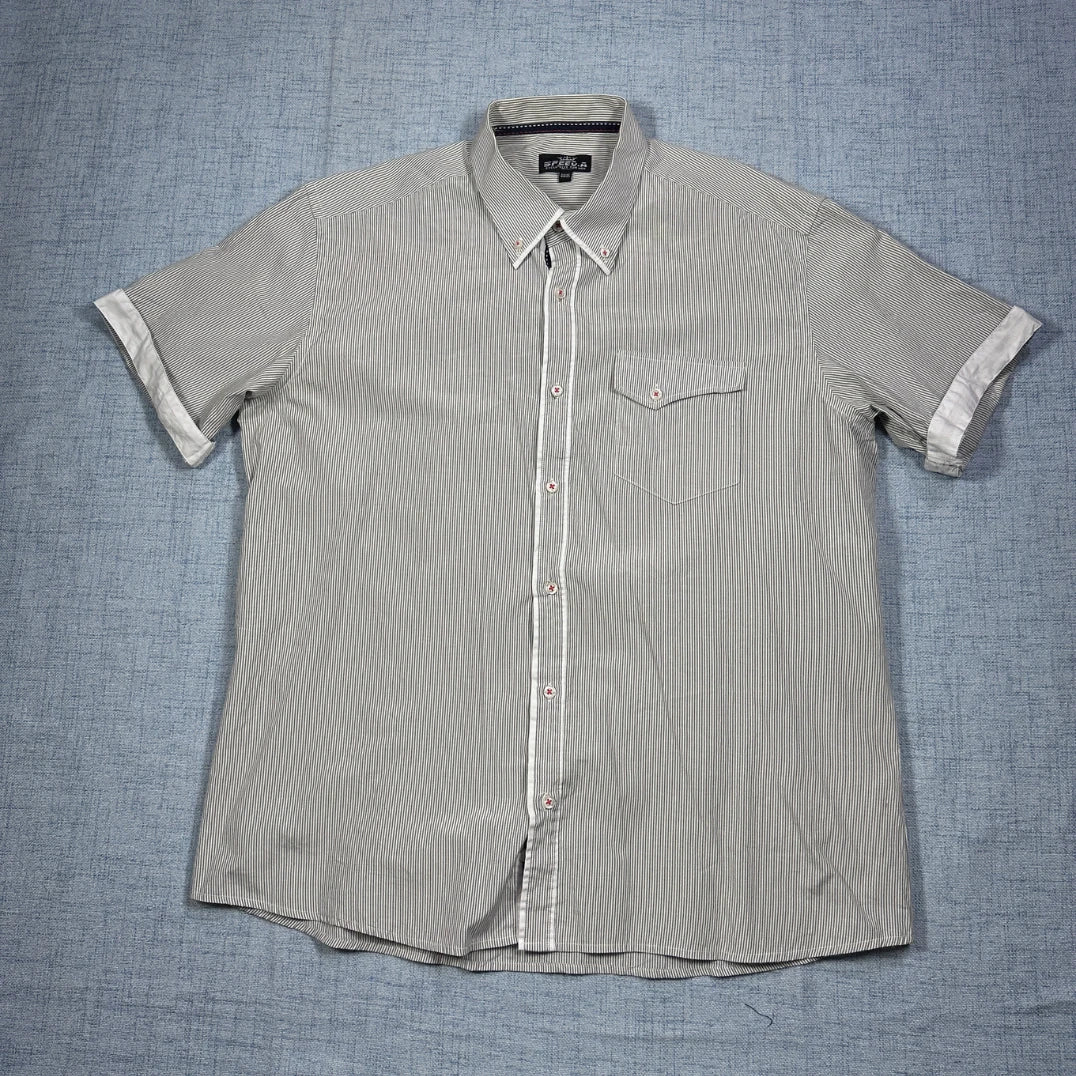 Speed.A® White Striped Short Sleeve Shirt (XL)