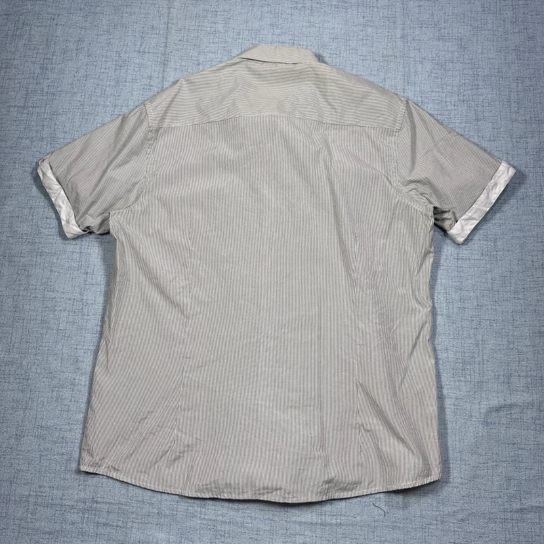 Speed.A® White Striped Short Sleeve Shirt (XL)