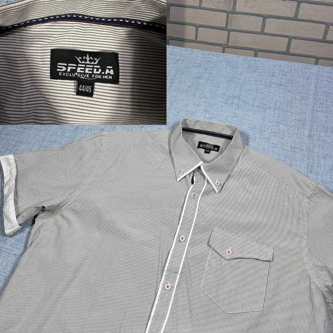 Speed.A® White Striped Short Sleeve Shirt (XL)