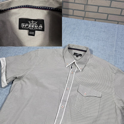 Speed.A® White Striped Short Sleeve Shirt (XL)