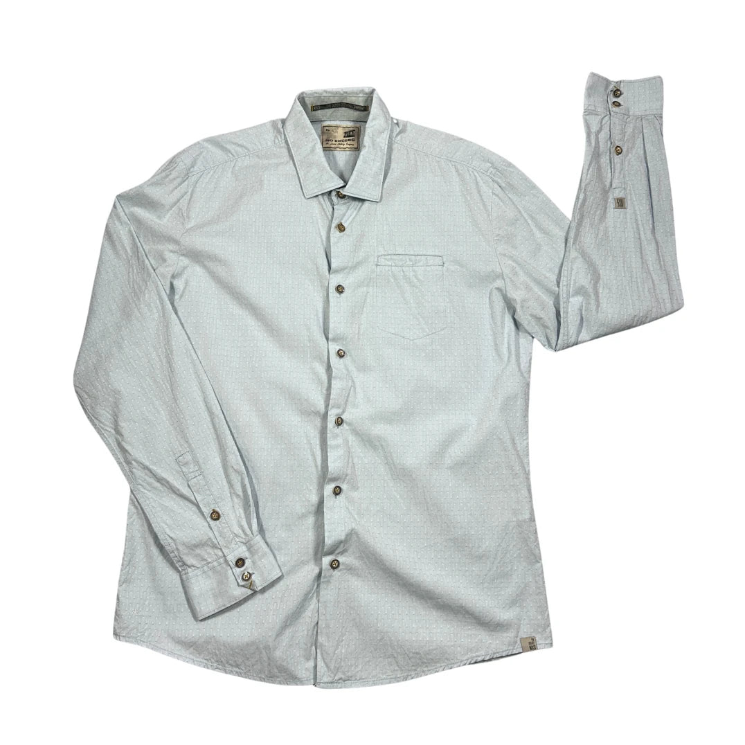 No Excess® Light Blue Textured Casual Shirt(XL)