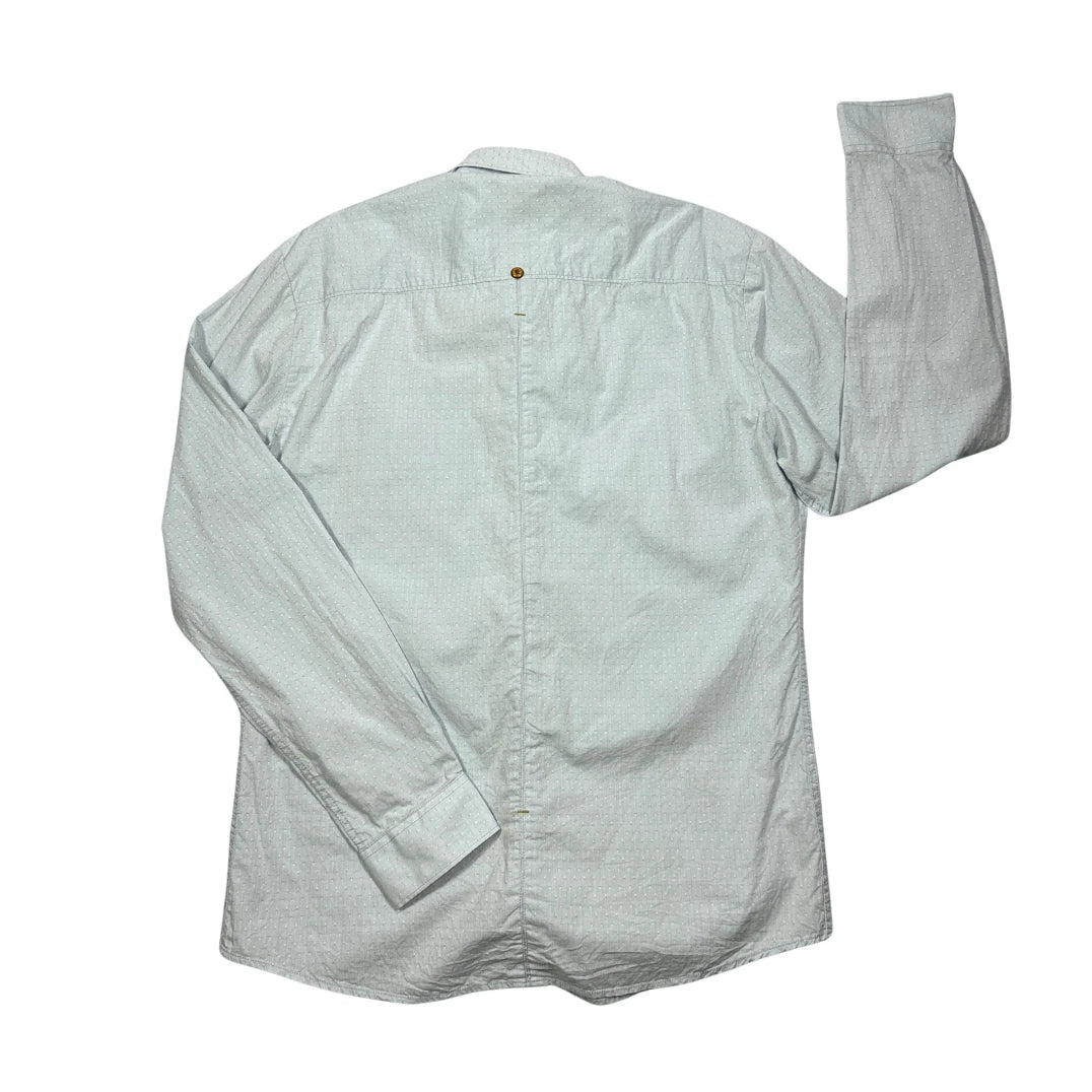 No Excess® Light Blue Textured Casual Shirt(XL)