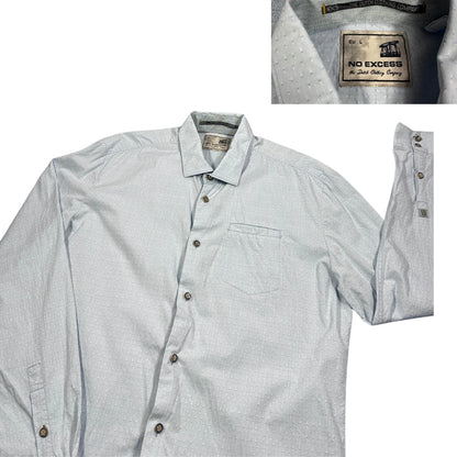 No Excess® Light Blue Textured Casual Shirt(XL)