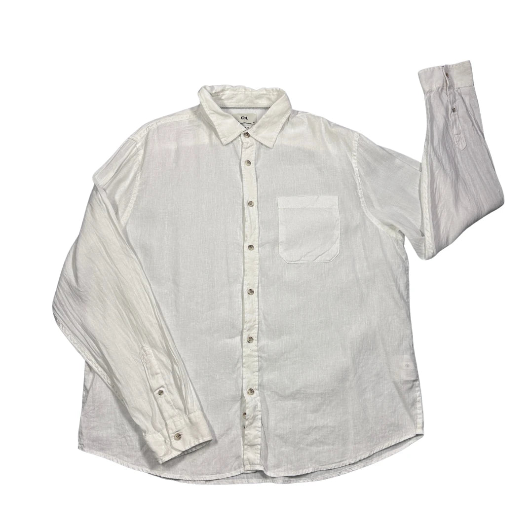C&A® White Casual Linen Shirt(XL)