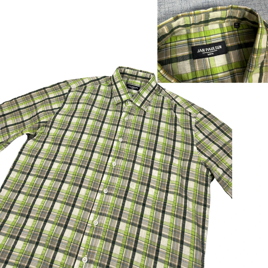 Jan Paulsen® Green Plaid Short Sleeve Shirt(M)