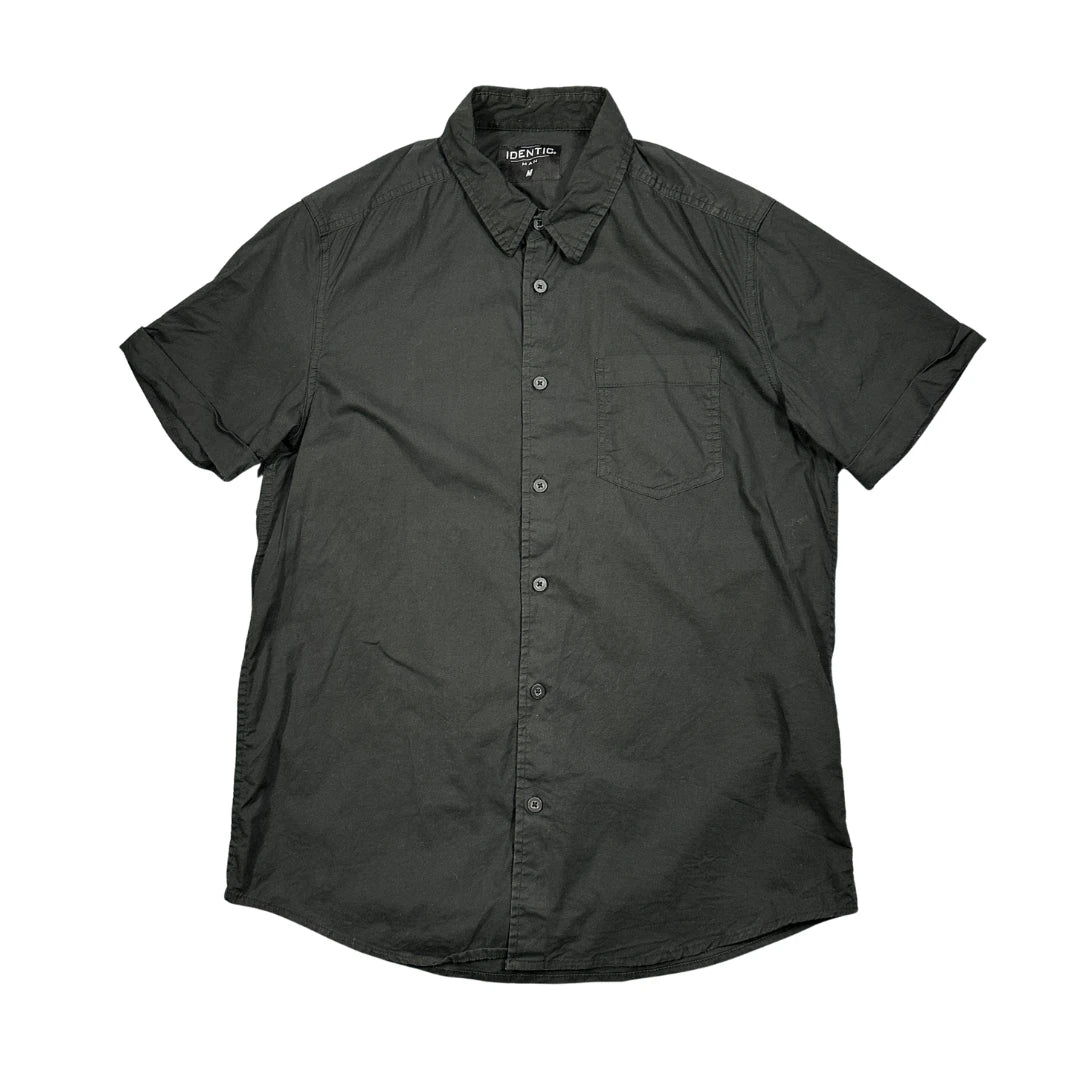 Identic® Black Casual Short Sleeve Shirt(M)
