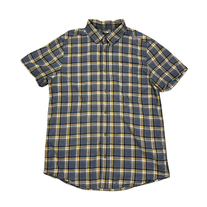 Prana® Blue Plaid Casual Short Sleeve Shirt