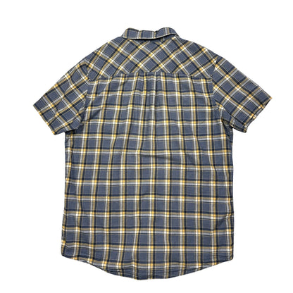 Prana® Blue Plaid Casual Short Sleeve Shirt