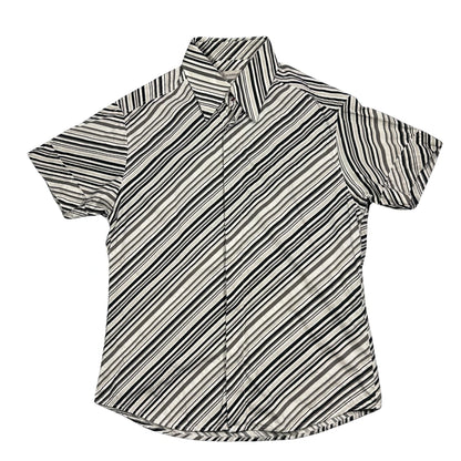 Clockhouse® Black White Striped Short Sleeve Shirt (M)