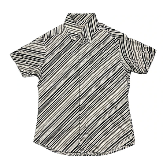 Clockhouse® Black White Striped Short Sleeve Shirt (M)