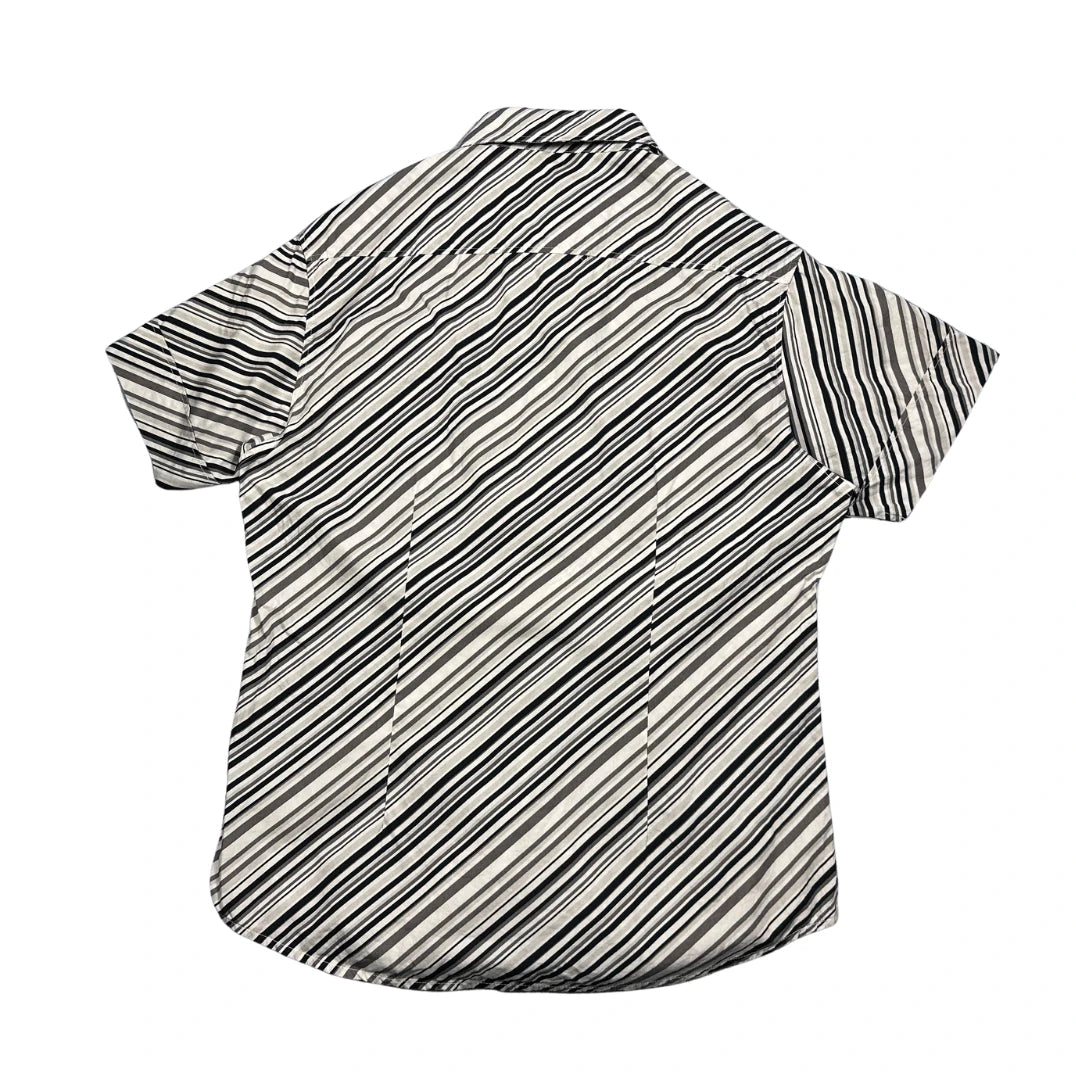 Clockhouse® Black White Striped Short Sleeve Shirt (M)