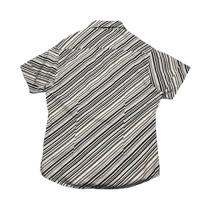 Clockhouse® Black White Striped Short Sleeve Shirt (M)