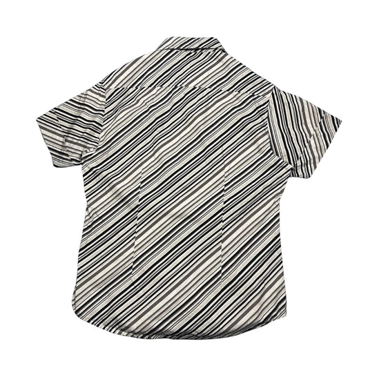 Clockhouse® Black White Striped Short Sleeve Shirt (M)