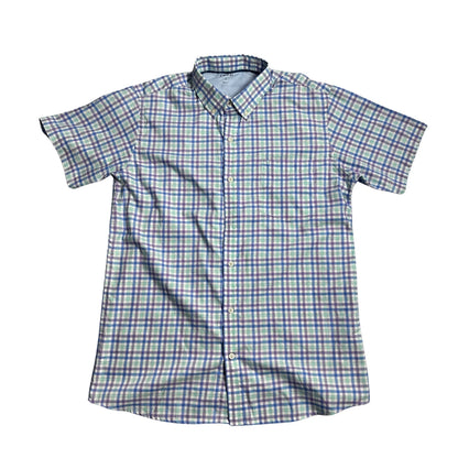 IZOD® Multi-Color Check Short Sleeve Shirt (L)
