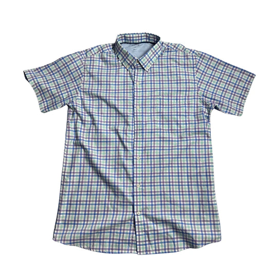 IZOD® Multi-Color Check Short Sleeve Shirt (L)