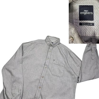 Engbers® Grey Micro Print Regular Fit Shirt (M)