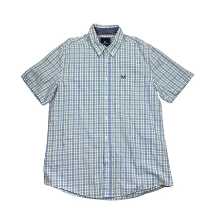 Crew Clothing Company® Blue Green Check Short Sleeve Shirt (L)