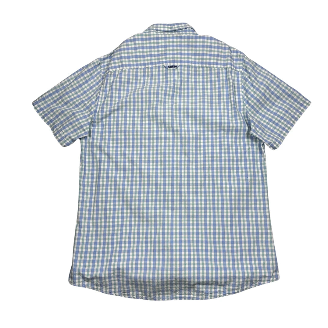 Crew Clothing Company® Blue Green Check Short Sleeve Shirt (L)