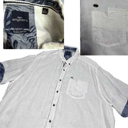 Engbers® White Linen Blend Short Sleeve Shirt (3XL)