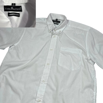 Marcel Battiston® White Modern Fit Short Sleeve Shirt 🤍