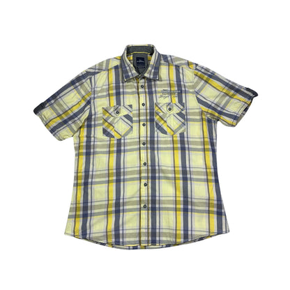 Engbers® Yellow Blue Plaid Casual Shirt (L)