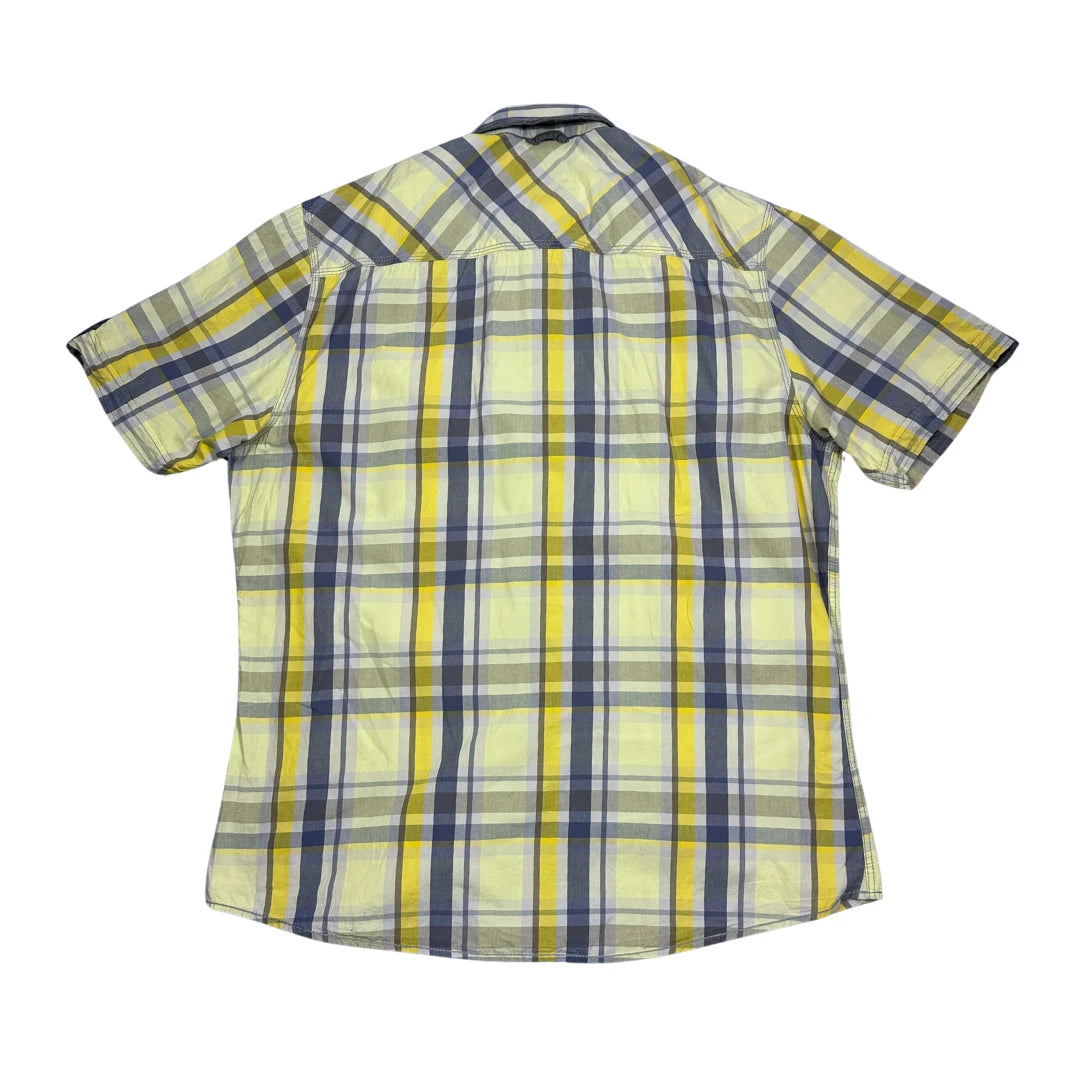 Engbers® Yellow Blue Plaid Casual Shirt (L)