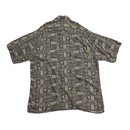 Pierre Cardin® Black Printed Rayon Shirt (L)