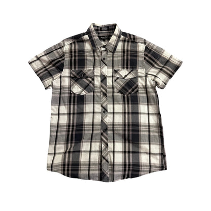 Eighty Eight® Grey Plaid Short Sleeve Shirt (L)