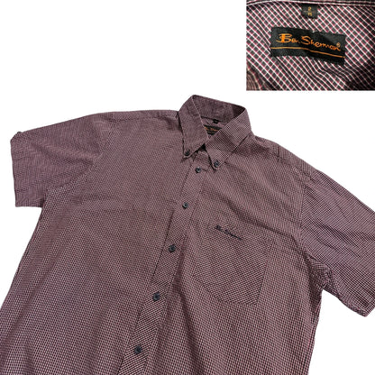 Ben Sherman® Maroon Micro Check Casual Shirt (M)