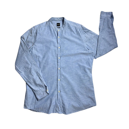 Boss® Light Blue Mandarin Collar Casual Shirt (L)