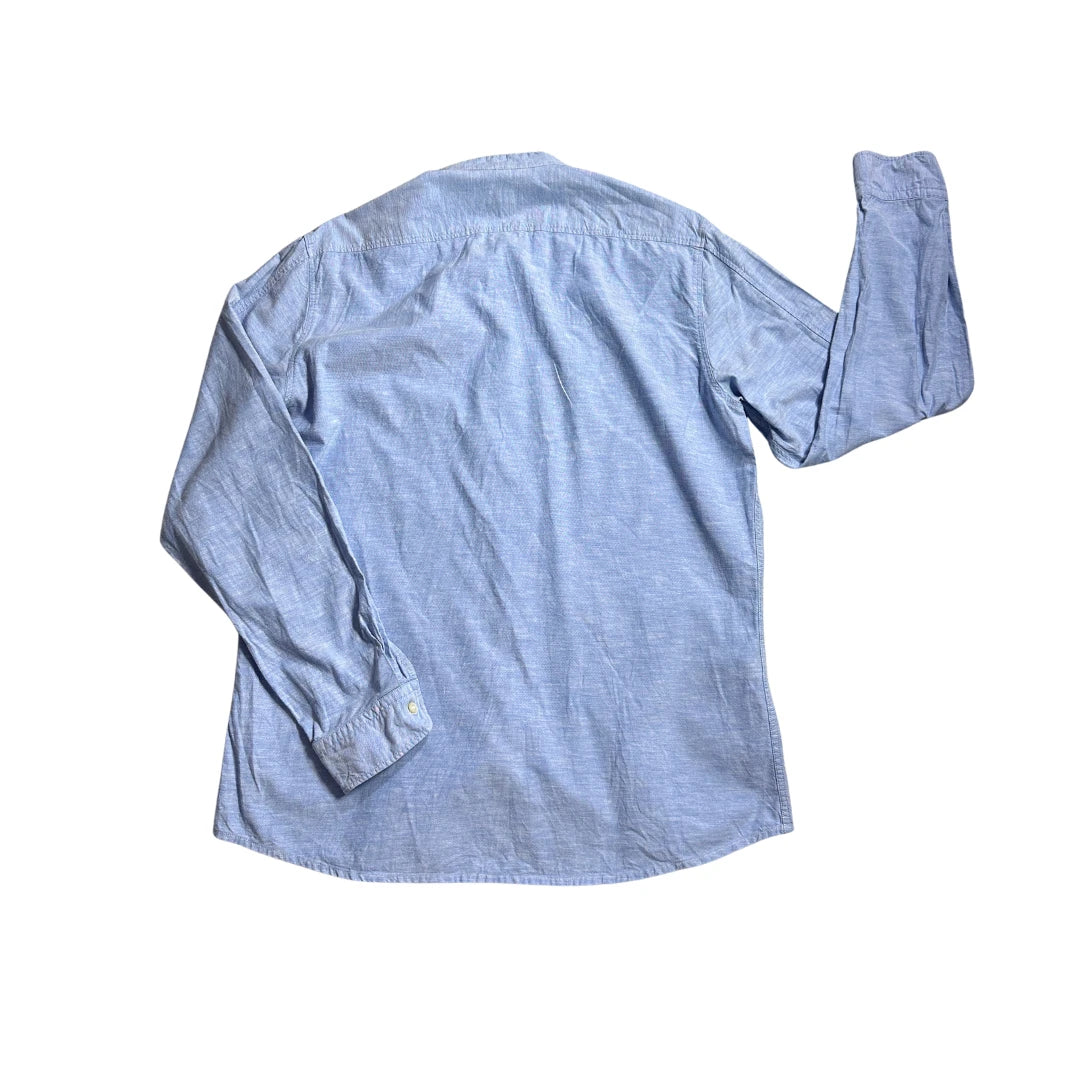 Boss® Light Blue Mandarin Collar Casual Shirt (L)