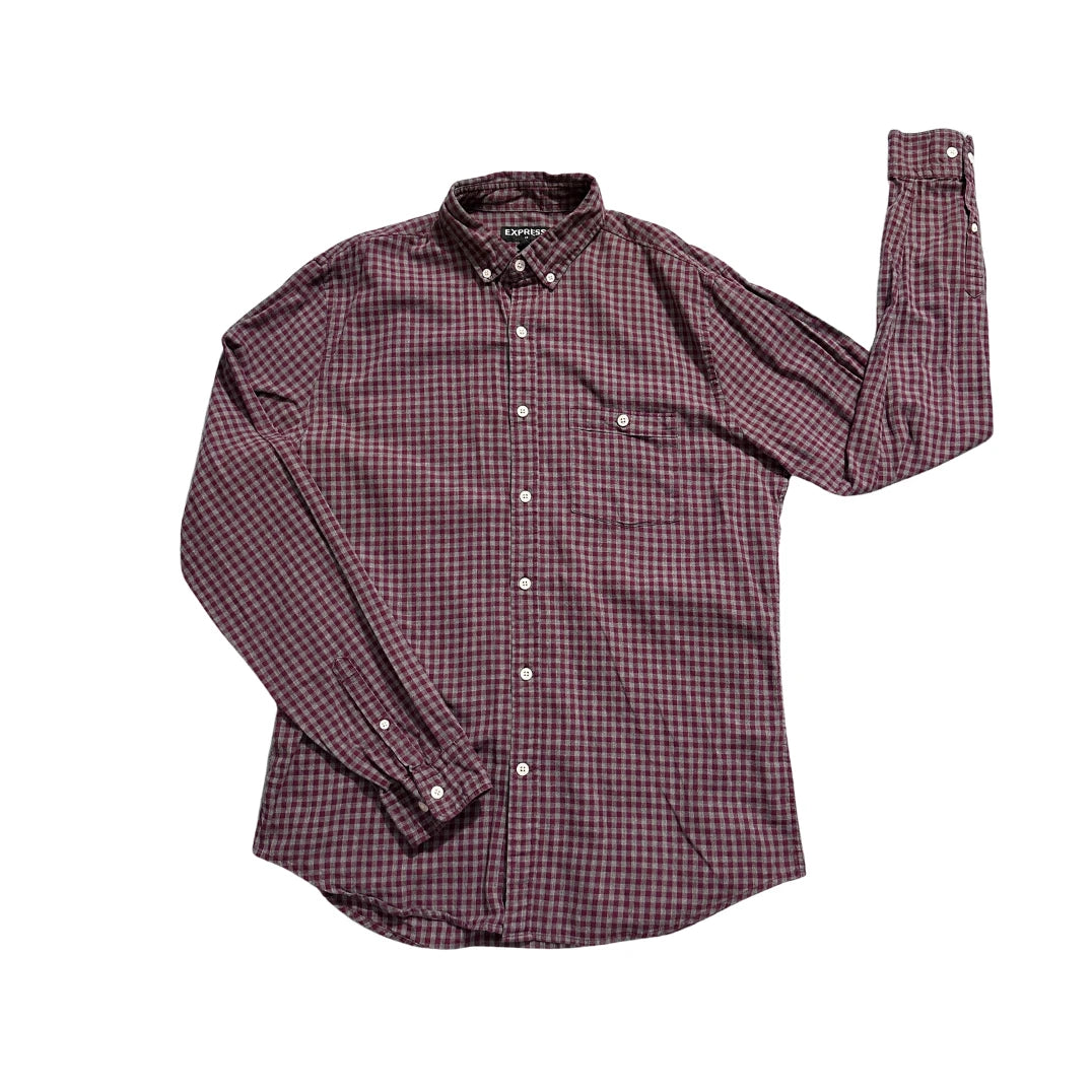 Express® Maroon Check Casual Shirt (M)