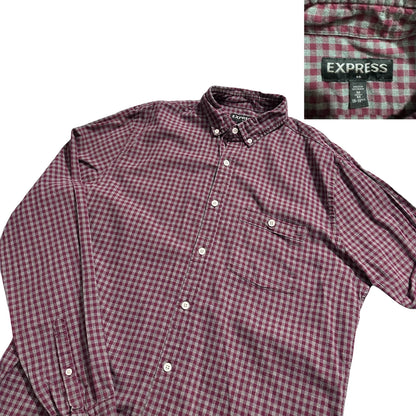 Express® Maroon Check Casual Shirt (M)