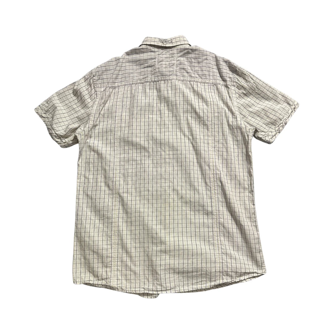 s.Oliver® Beige Checked Utility Short Sleeve Shirt (L)