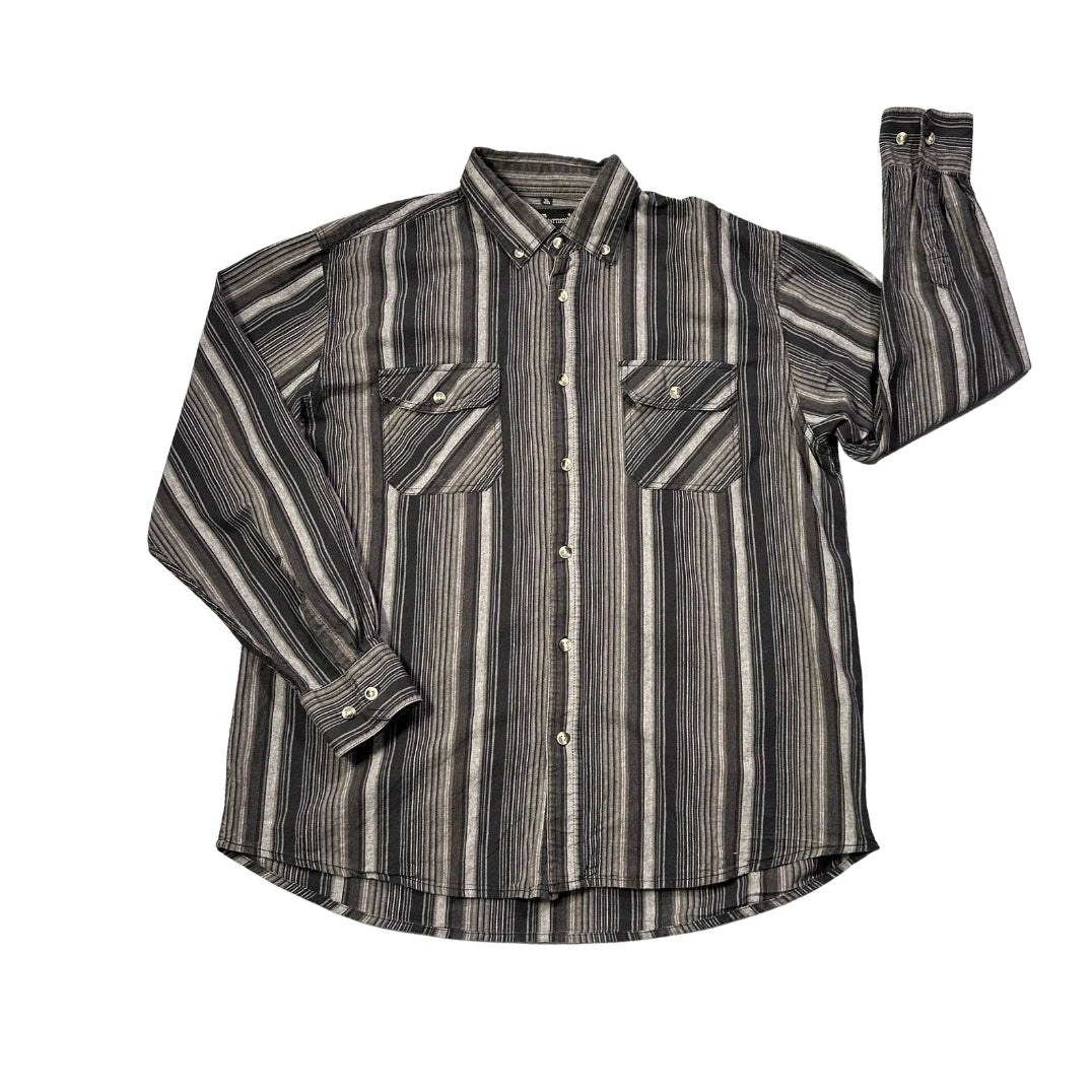 Marcel Battiston® Grey Striped Casual Shirt(XL)