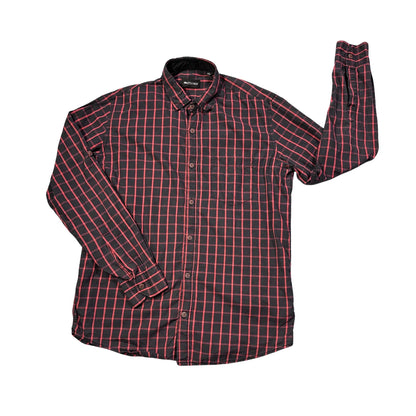 Mentor® Black Red Check Casual Shirt(L)