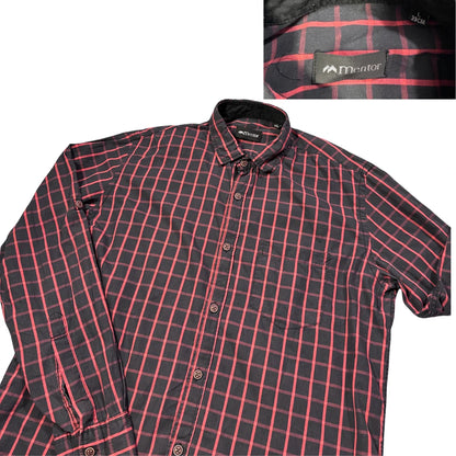 Mentor® Black Red Check Casual Shirt(L)