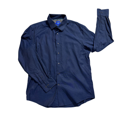 Egara® Navy Non-Iron Dress Shirt(L)