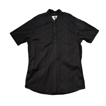 Reg097® Black Mandarin Collar Short Sleeve Shirt(S)