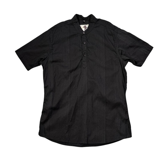 Reg097® Black Mandarin Collar Short Sleeve Shirt(S)