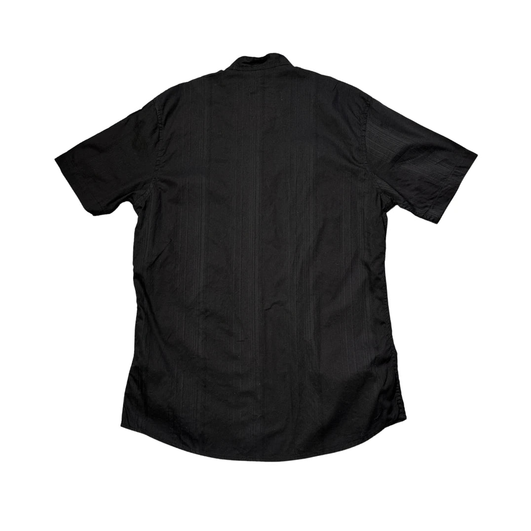 Reg097® Black Mandarin Collar Short Sleeve Shirt(S)