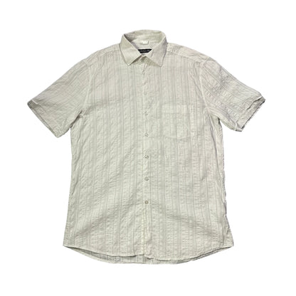 Maxclusiv® White Textured Short Sleeve Shirt(L)