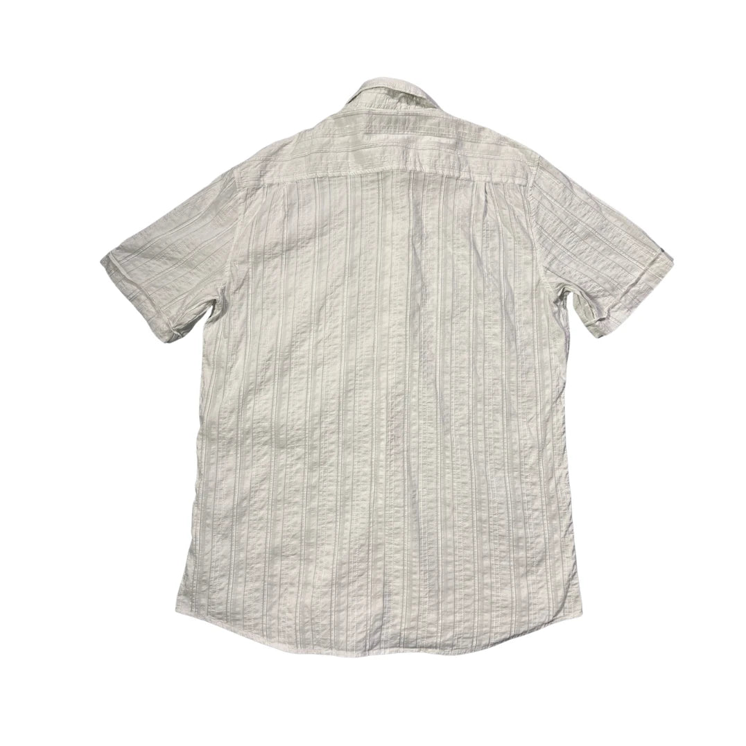Maxclusiv® White Textured Short Sleeve Shirt(L)