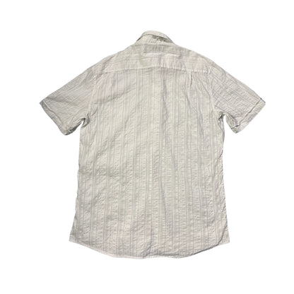 Maxclusiv® White Textured Short Sleeve Shirt(L)