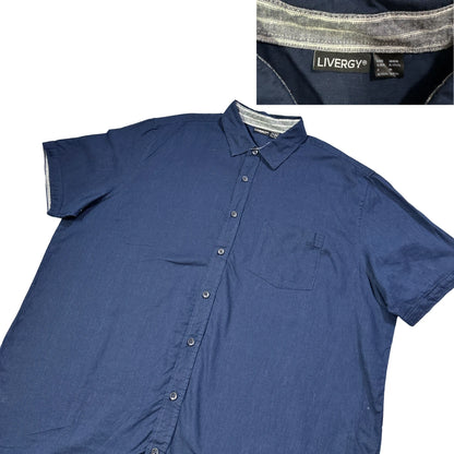 Livergy® Navy Short Sleeve Casual Shirt(XL)