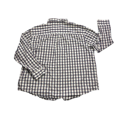 IZOD® White Blue Plaid Button-Down Shirt (3XL)