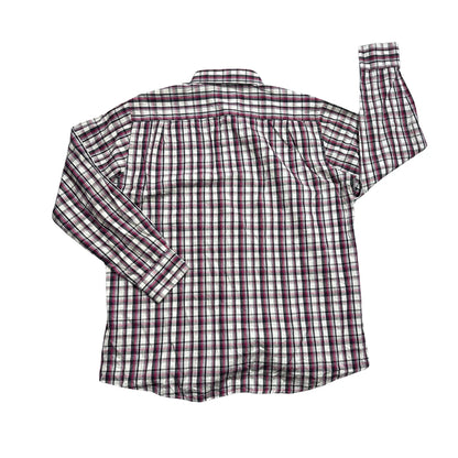 Ben Green® White Black Pink Plaid Shirt (XL)