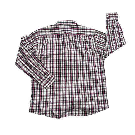 Ben Green® White Black Pink Plaid Shirt (XL)